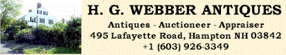 On-Line Store for H.G. Webber Antiques, Hampton NH 03842